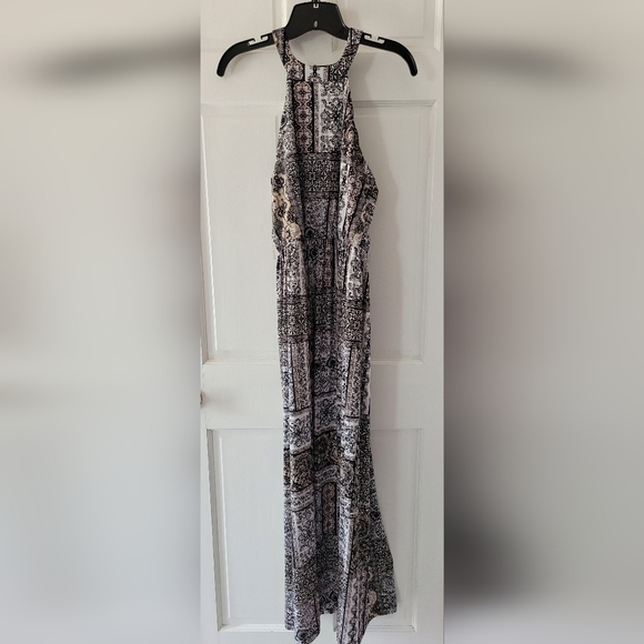 Juniors Three Pink Hearts Stretchy Halter Maxi Dress Multi color, Size S - Picture 2 of 10